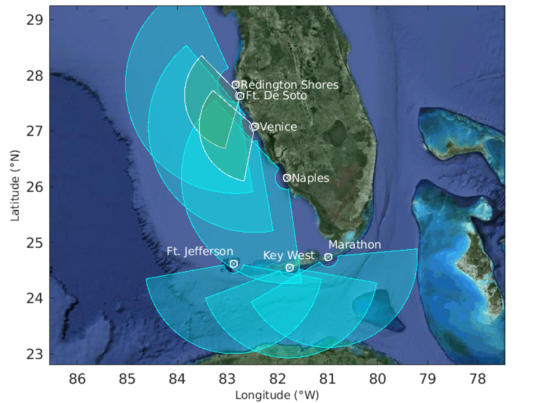 HF Radar Overlay Map